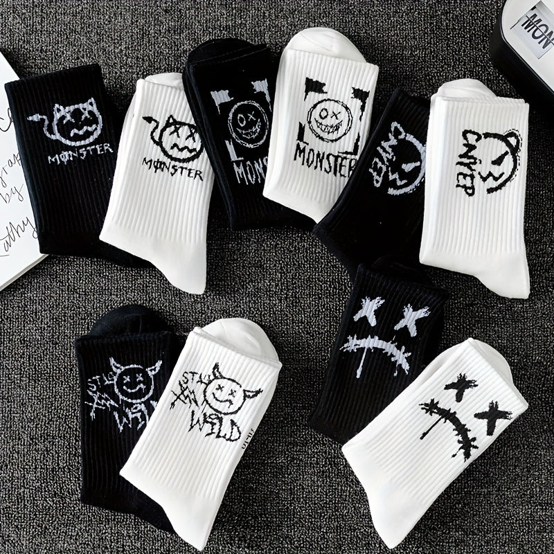 Upgrade Your Look: 5/10/20 Pairs of Trendy Graffiti Crew Socks