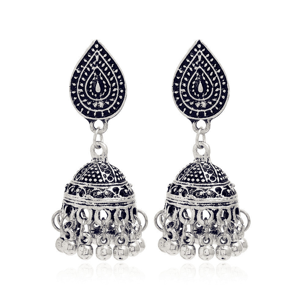 Boucles d'oreilles cloches vintage sculptées ethniques bohèmes élégantes qui rehaussent chaque tenue