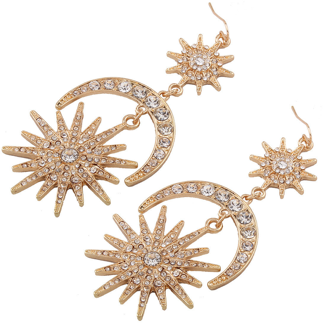 Elegant Sun Moon Stars Earrings: Perfect Cosmic Accessory for Any Occasion