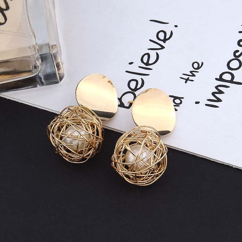 Timeless Elegance: Vintage Woven Ball Pearl Earrings for Every Occasion