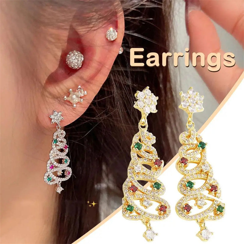 Elevate Your Christmas Style with Charming Tassel Tree Earrings