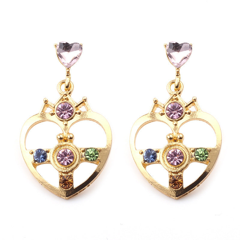 Sailor Moon Diamond Drop Glaze Earrings: Sparkle with Celestial Charm