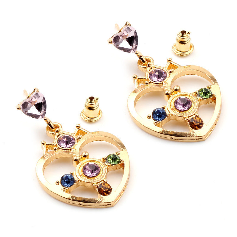 Sailor Moon Diamond Drop Glaze Earrings: Sparkle with Celestial Charm