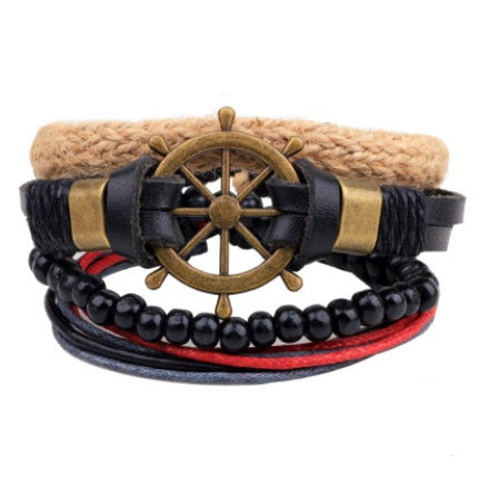 Stylish Multilayer Leather Bracelet - Timeless Accessory