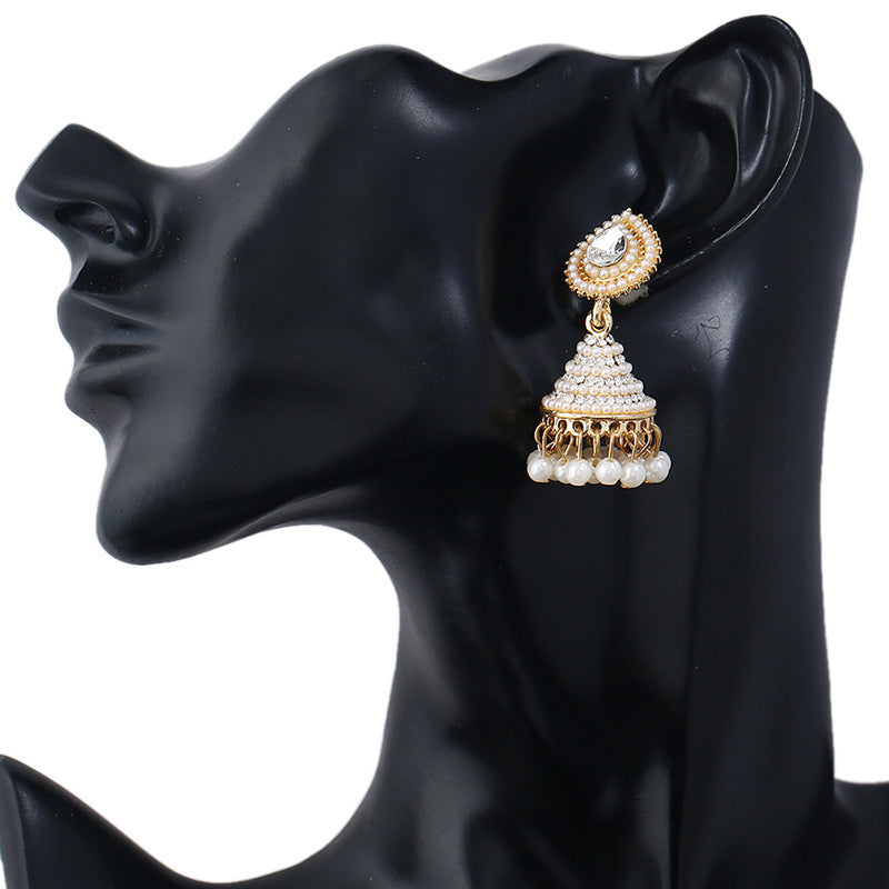 Stunning Ethnic Pearl Dangle Earrings: Perfect Accessory for Any Occasion