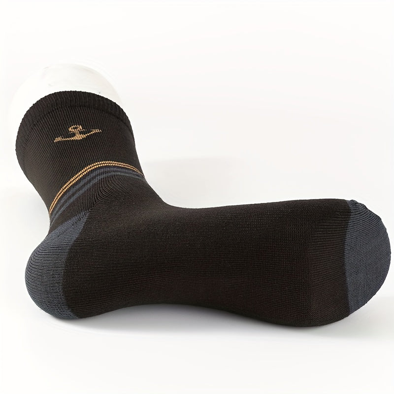 5 Pairs Men's Business Socks:  Stay Stylish and Comfortable with Durable Knitted !