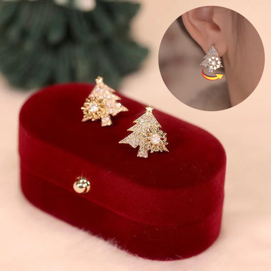 Shiny Rhinestone Snowflake Stud Earrings: Perfect Holiday Gift for Christmas!