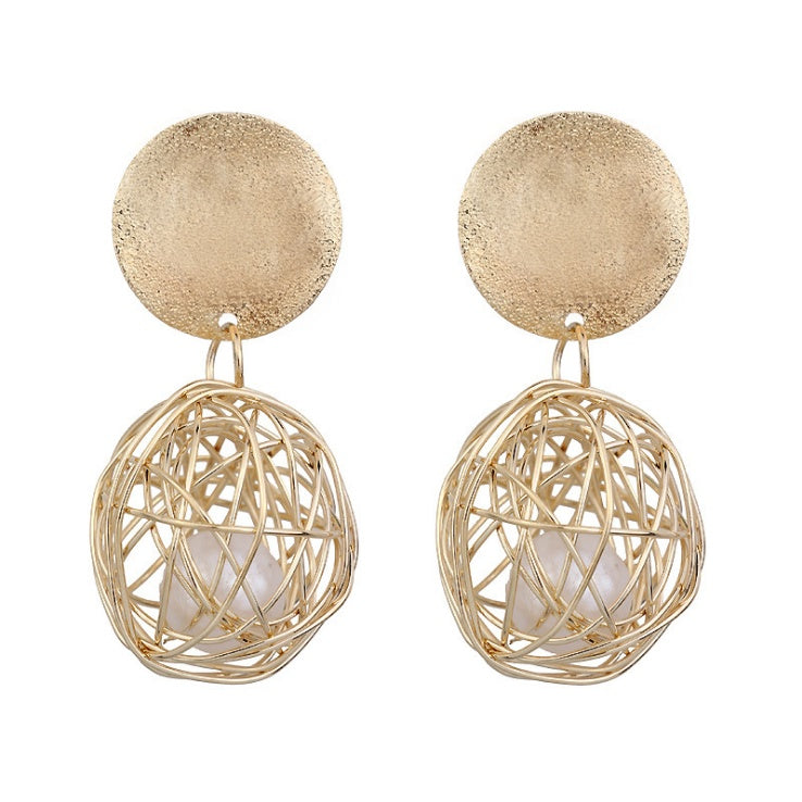 Timeless Elegance: Vintage Woven Ball Pearl Earrings for Every Occasion