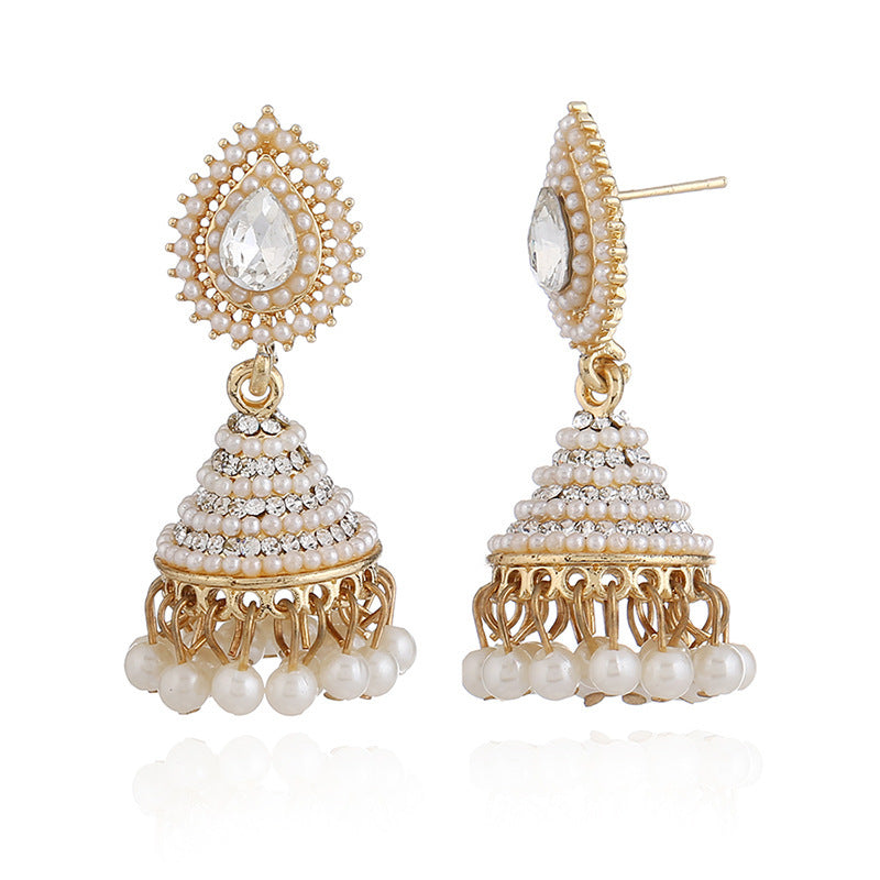 Stunning Ethnic Pearl Dangle Earrings: Perfect Accessory for Any Occasion