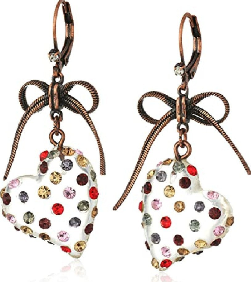 Stylish Bowknot Transparent Peach Heart Earrings Enhance Any Outfit Effortlessly