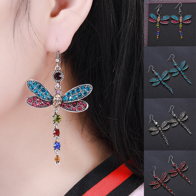 Ethnic Vintage Dragonfly Earrings: Unique Fringe Design for Elegant Style