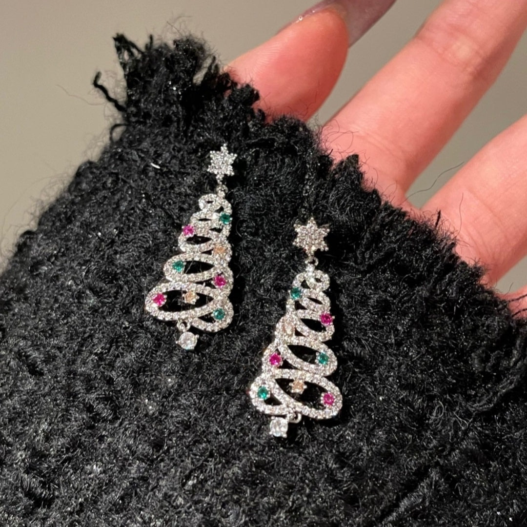 Elevate Your Christmas Style with Charming Tassel Tree Earrings