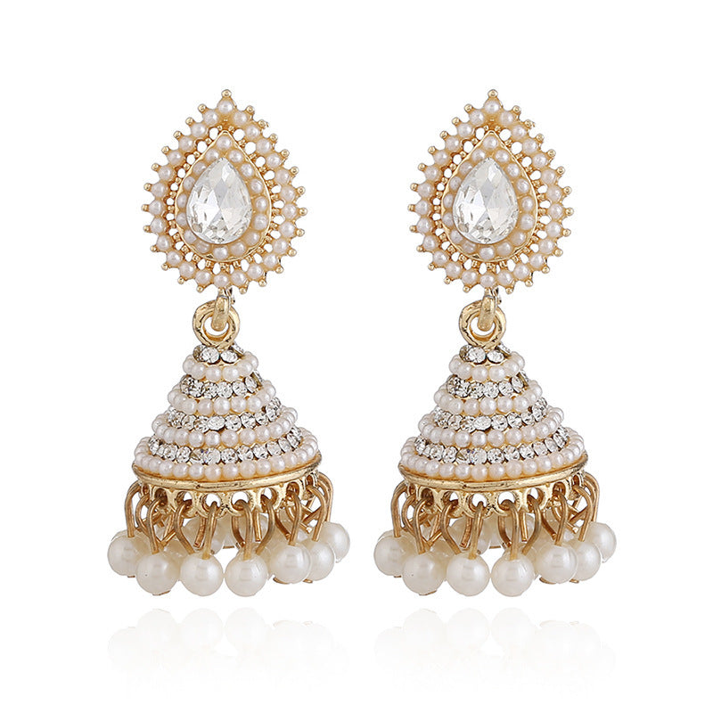 Stunning Ethnic Pearl Dangle Earrings: Perfect Accessory for Any Occasion