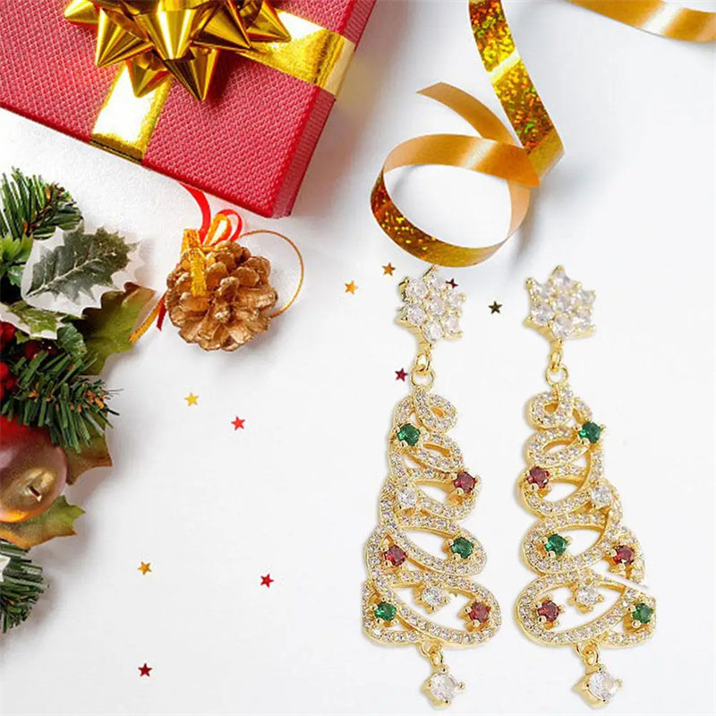 Elevate Your Christmas Style with Charming Tassel Tree Earrings