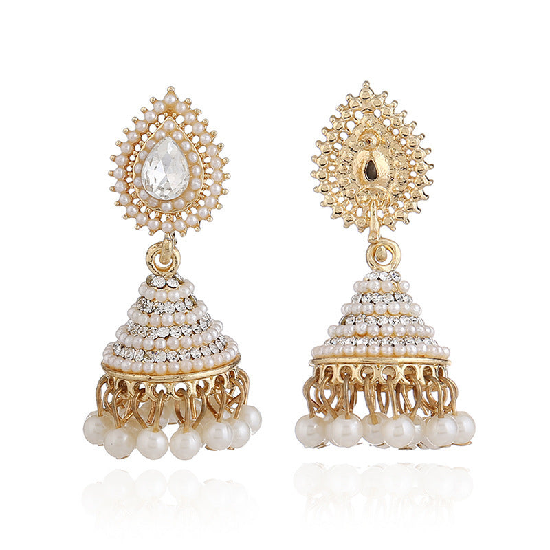 Stunning Ethnic Pearl Dangle Earrings: Perfect Accessory for Any Occasion