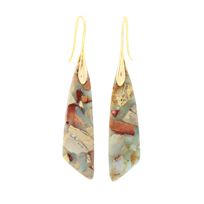 Stylish Bohemian Emperor Stone Geometric Pendant Earrings: Elevate Your Everyday Look