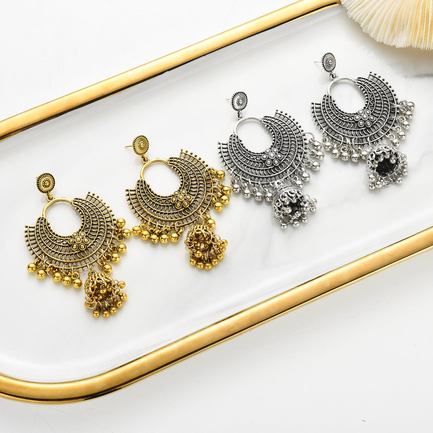 Chic Vintage Bell Bohemian Fan Earrings – Perfect for Any Outfit