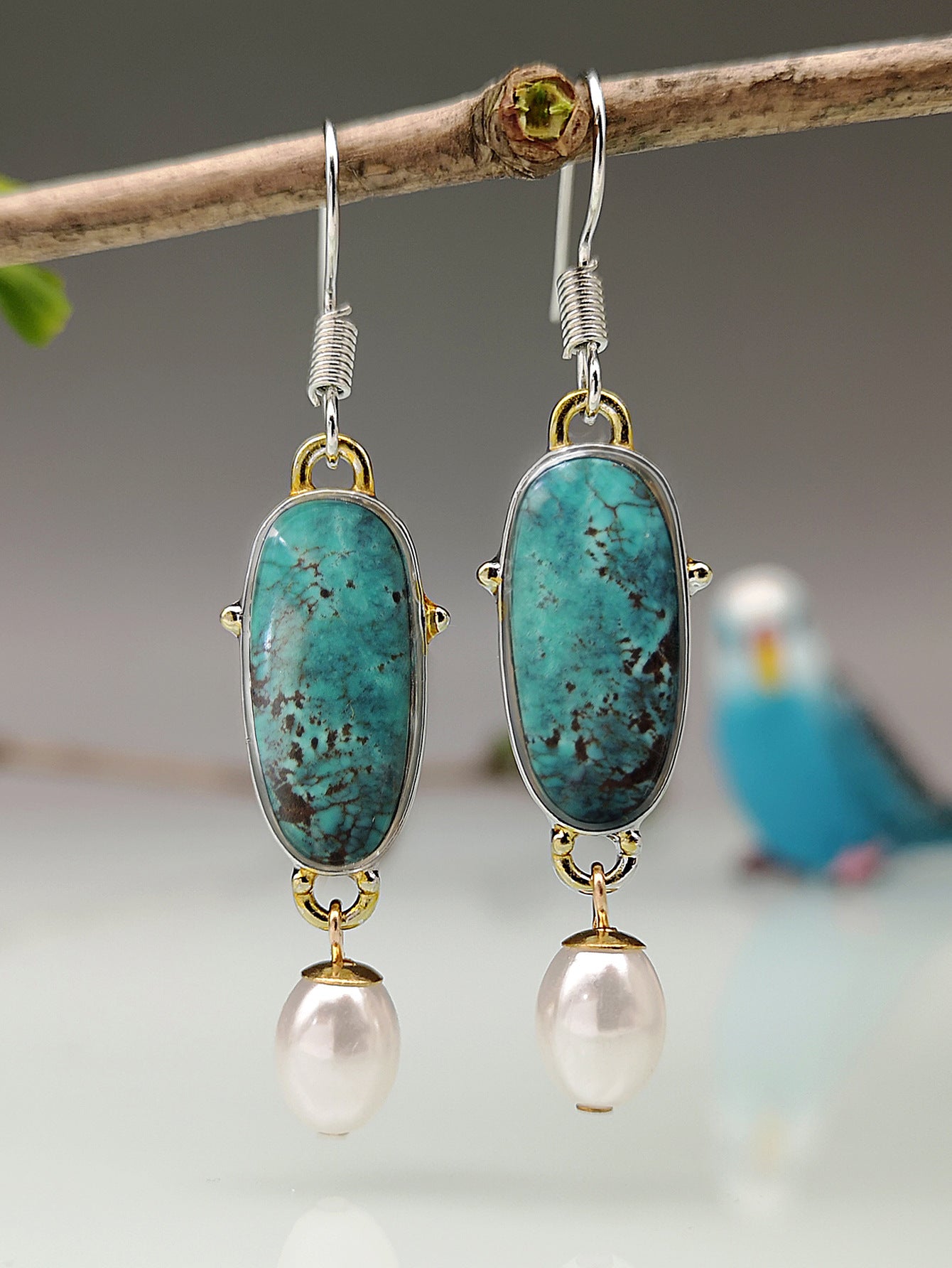 Boucles d'oreilles élégantes en perles turquoise vintage : des bijoux intemporels pour un style unique