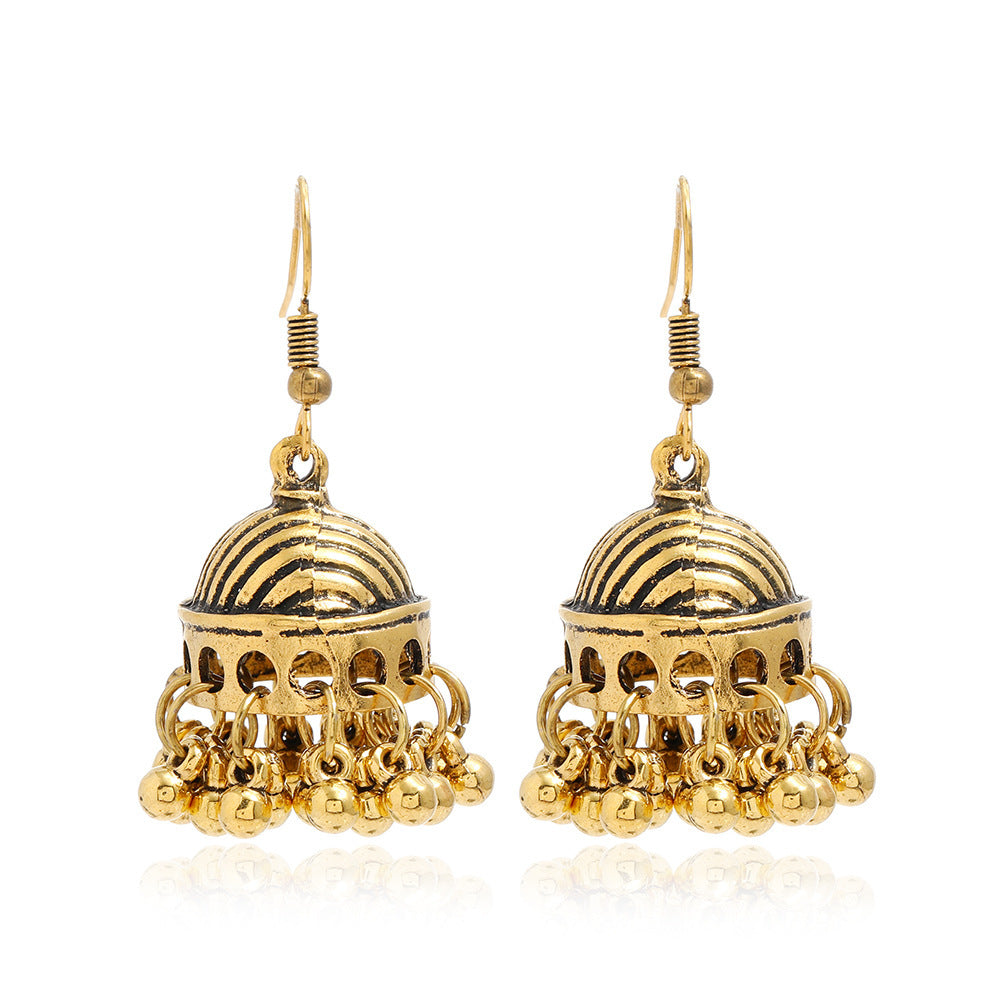 Boucles d'oreilles cloches vintage sculptées ethniques bohèmes élégantes qui rehaussent chaque tenue