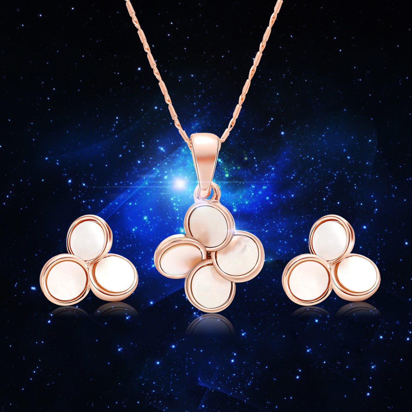 Enhance Your Look: Alloy Shell Flower Necklace and Earring Set