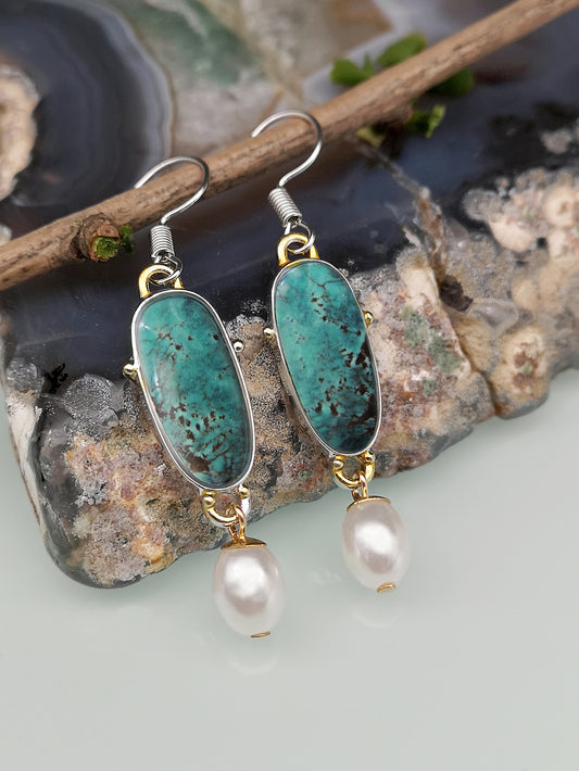 Boucles d'oreilles élégantes en perles turquoise vintage : des bijoux intemporels pour un style unique