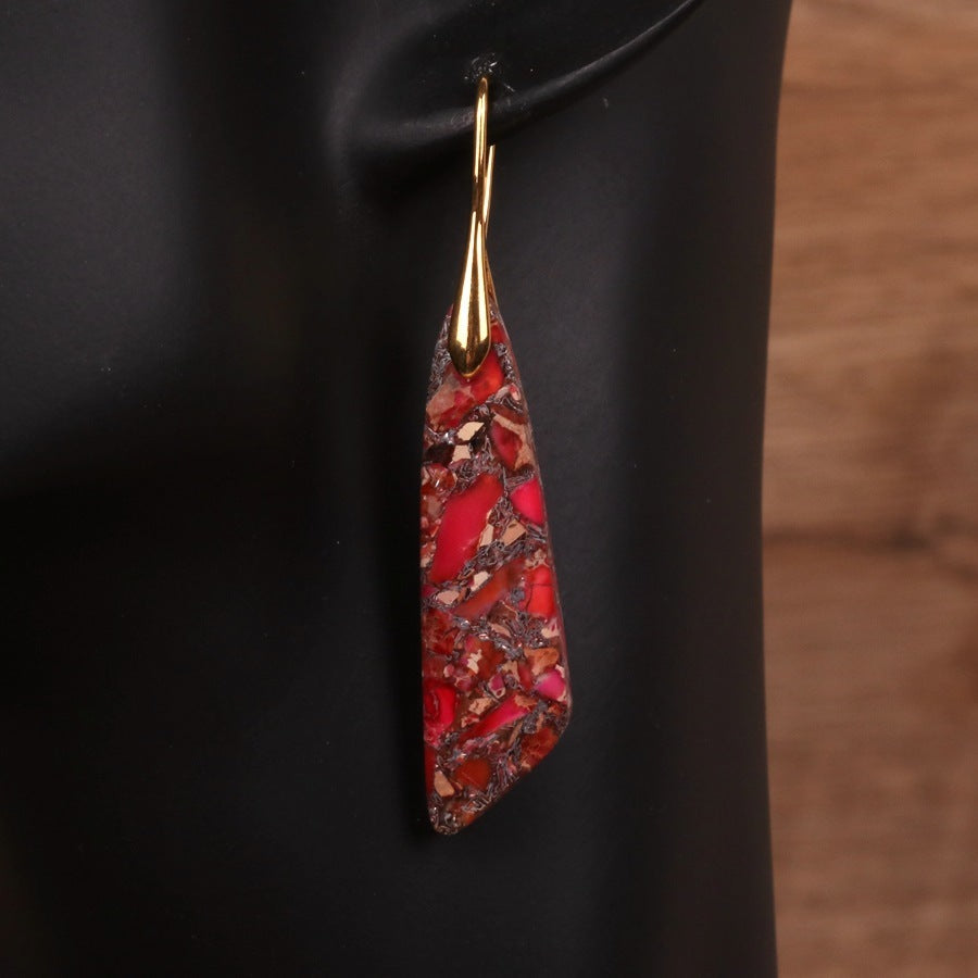 Stylish Bohemian Emperor Stone Geometric Pendant Earrings: Elevate Your Everyday Look