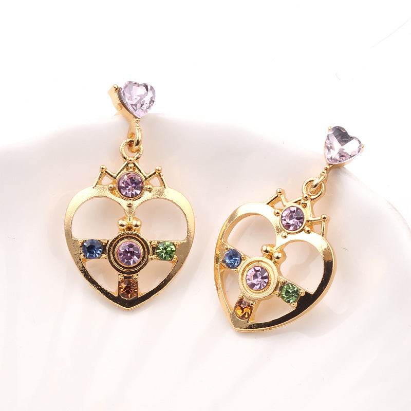 Sailor Moon Diamond Drop Glaze Earrings: Sparkle with Celestial Charm