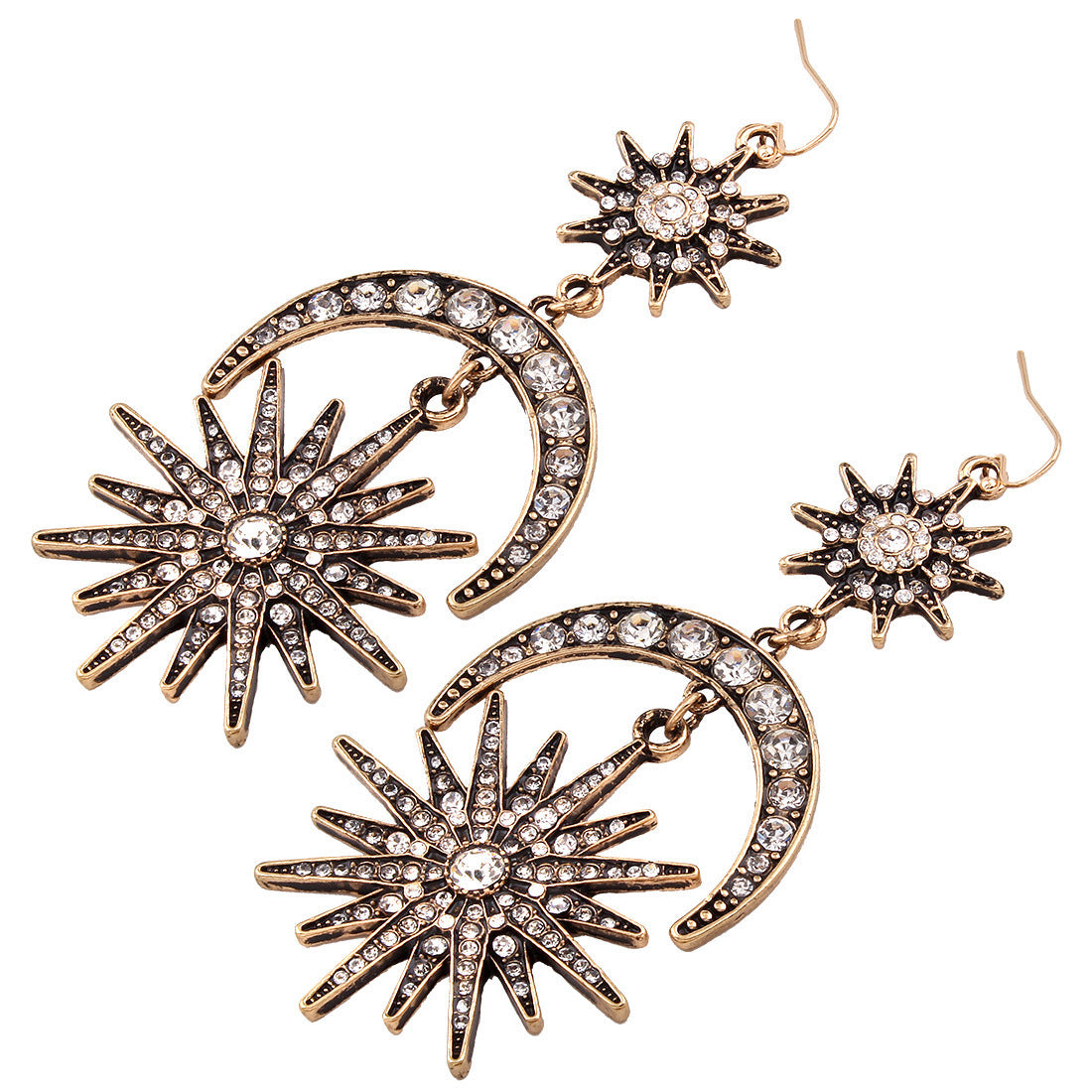 Elegant Sun Moon Stars Earrings: Perfect Cosmic Accessory for Any Occasion