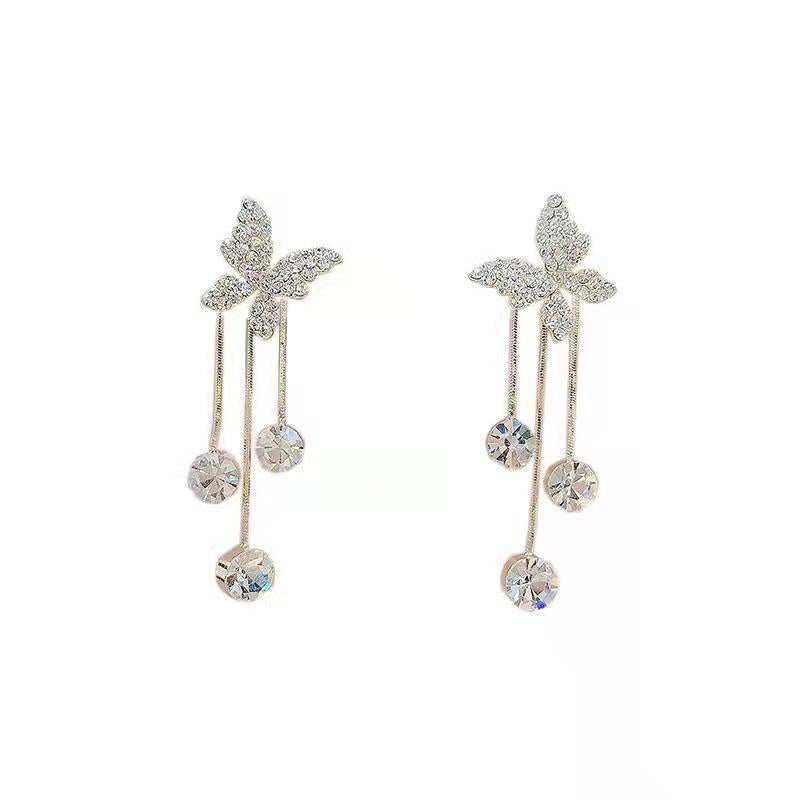 Glamorous Butterfly Rhinestone Drop Earrings: Perfect Statement for Every Outfit