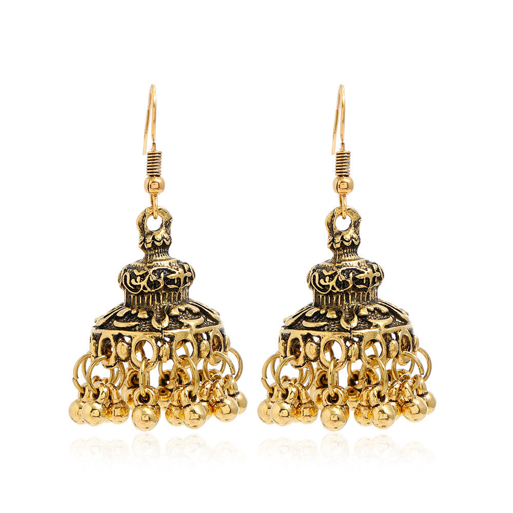 Boucles d'oreilles cloches vintage sculptées ethniques bohèmes élégantes qui rehaussent chaque tenue