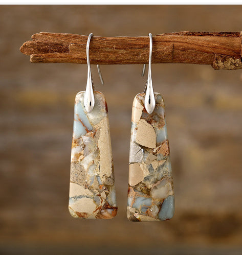 Stylish Bohemian Emperor Stone Geometric Pendant Earrings: Elevate Your Everyday Look