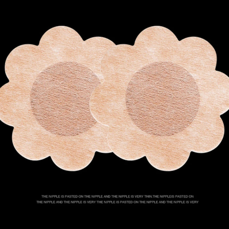 Sexy Stick-On Bra Petals - 50 Disposable Soft Nipple Cover Pads