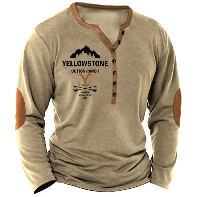 Stylish and Comfortable Vintage Men's Long Sleeve T-Shirt for Everyday Wear