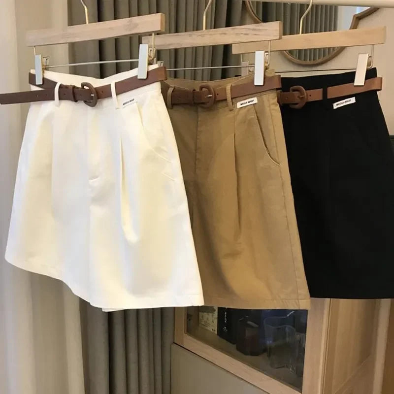 Classic Wide Leg Shorts: Thin Cotton, Loose Fit, Casual Style