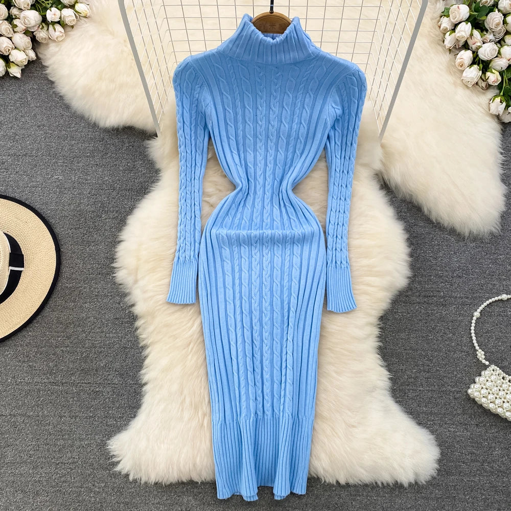 Elevate Your Style: Sexy Long Sleeve Turtleneck Dress for All Occasions