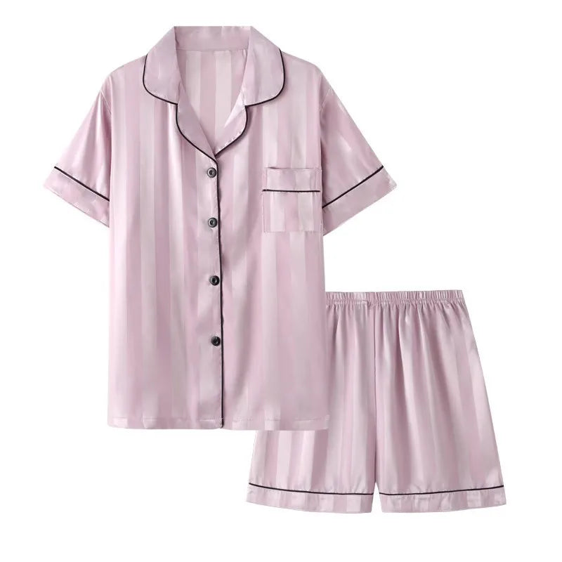 Pyjama élégant à manches longues pour femme : chemise de nuit et pantalon confortables