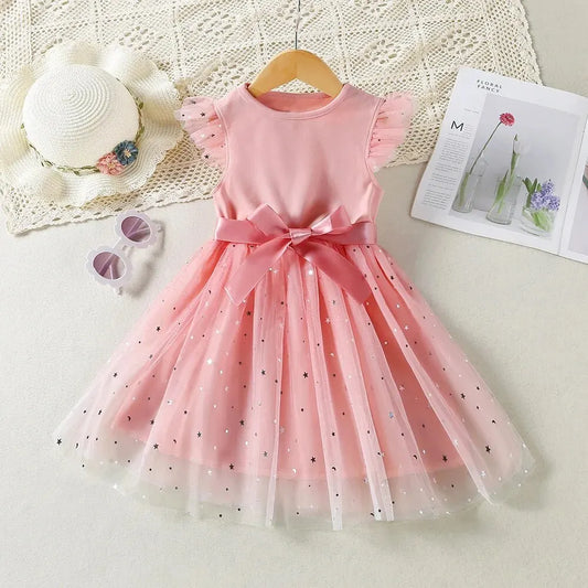 Adorable Toddler Girl Party Dress with Fly Sleeves for Special Events