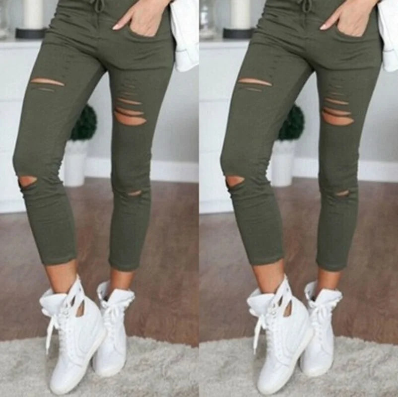 Chic Ripped Jeans & Pencil Leggings for Women – Must-Have Fashion