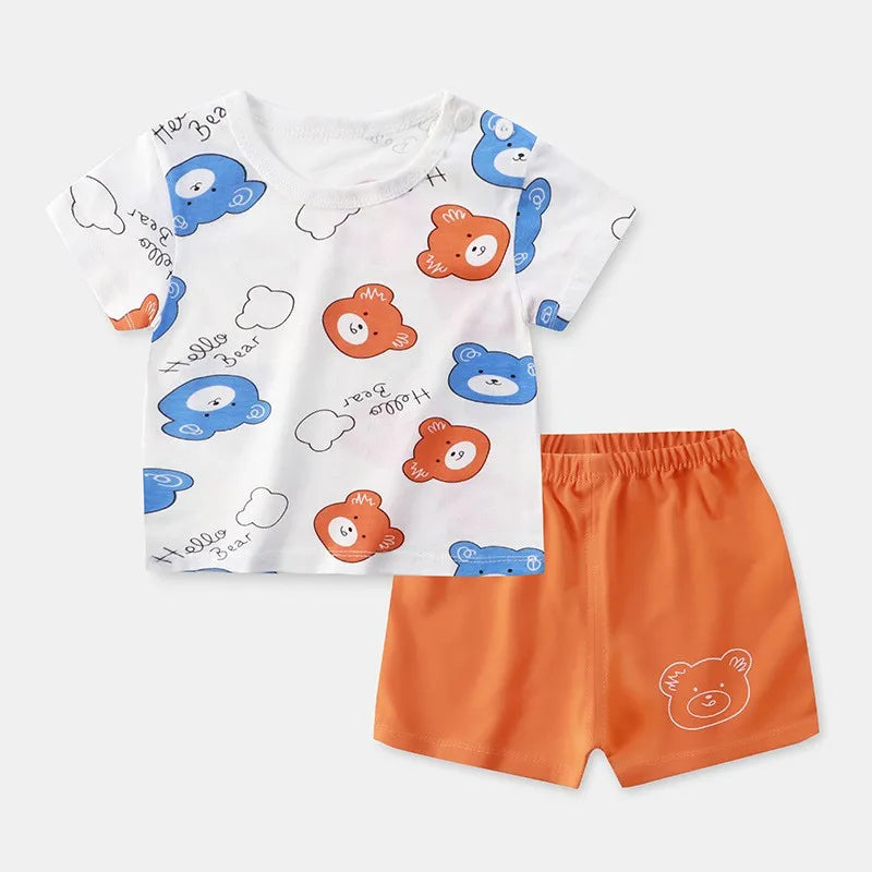 Soft, Breathable Cotton Toddler Girl Outfit: Short Sleeve and Shorts