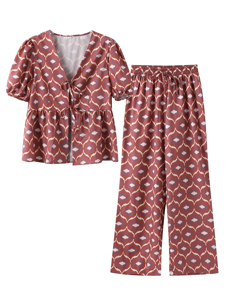 Stylish Casual Print Shirt and Pant Set: Perfect for Effortless Fashion