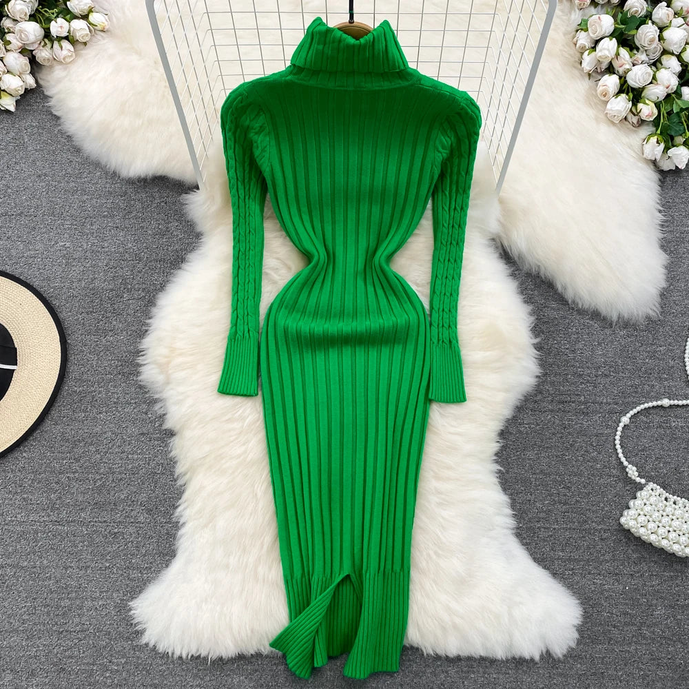 Elevate Your Style: Sexy Long Sleeve Turtleneck Dress for All Occasions