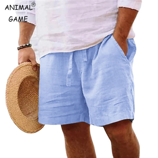 Stylish Men's Cotton-Linen Jogging Shorts: Perfect for Active Lifestyles