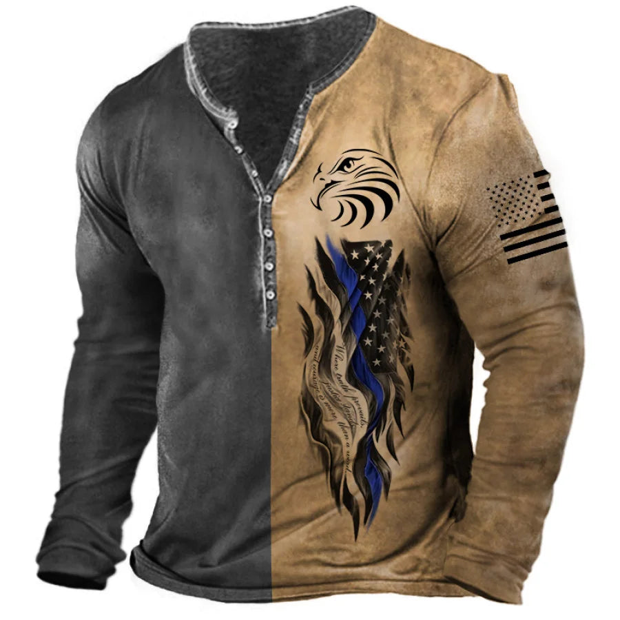 Stylish and Comfortable Vintage Men's Long Sleeve T-Shirt for Everyday Wear