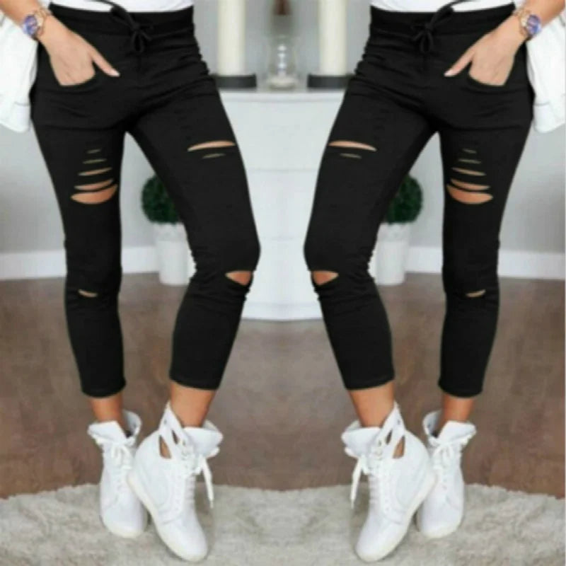 Chic Ripped Jeans & Pencil Leggings for Women – Must-Have Fashion