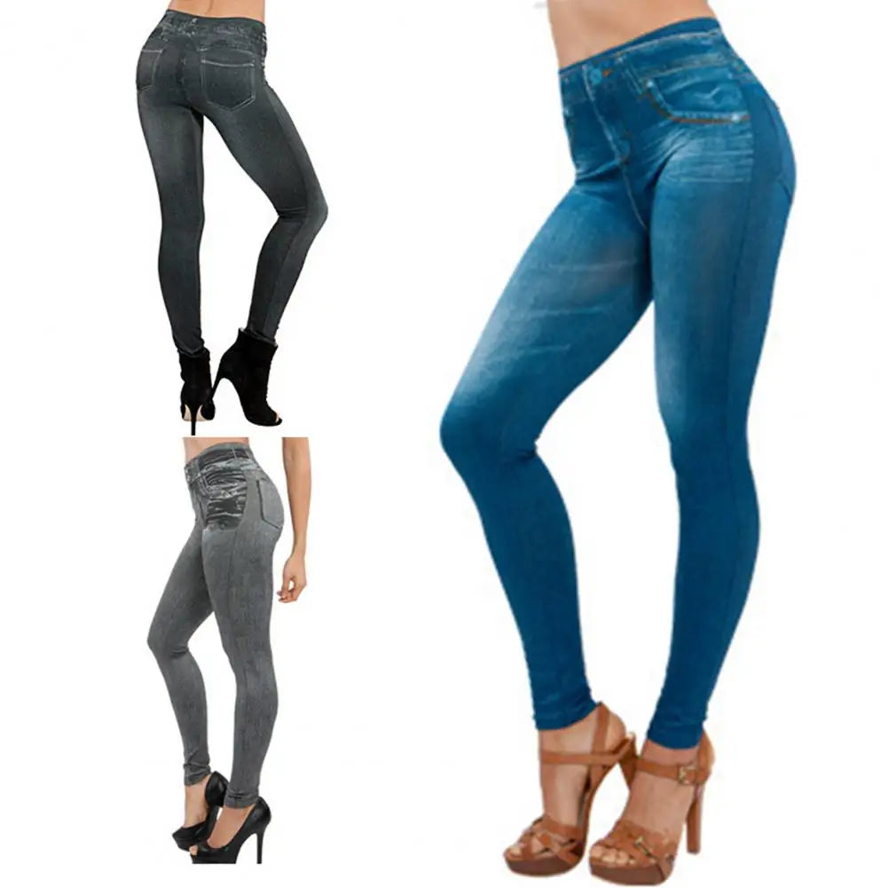 Stretchy, Skin-Friendly, Soft High Waist Jeans with Multiple Pockets