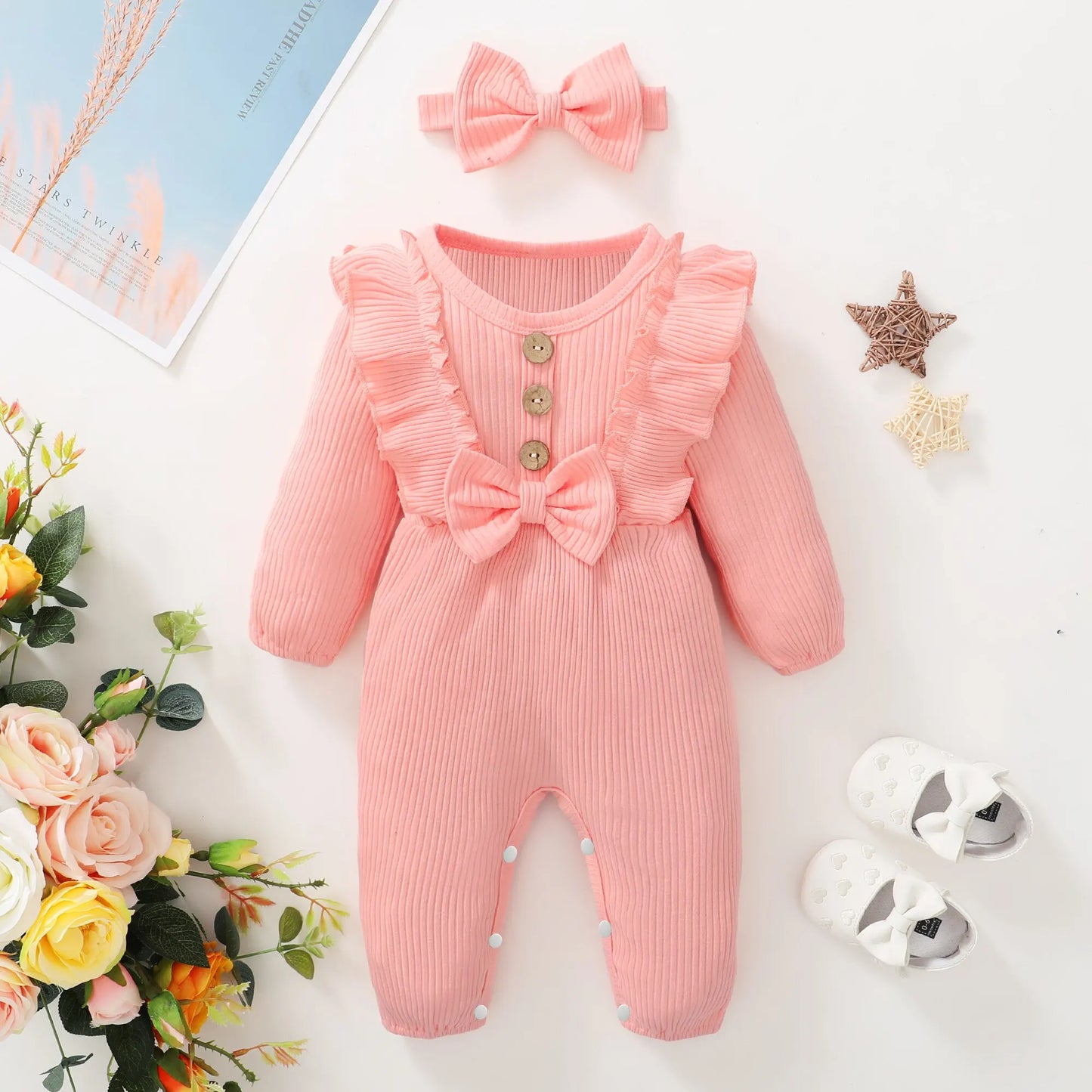 Adorable Baby Girl Romper with Headband: Perfect for Any Occasion!