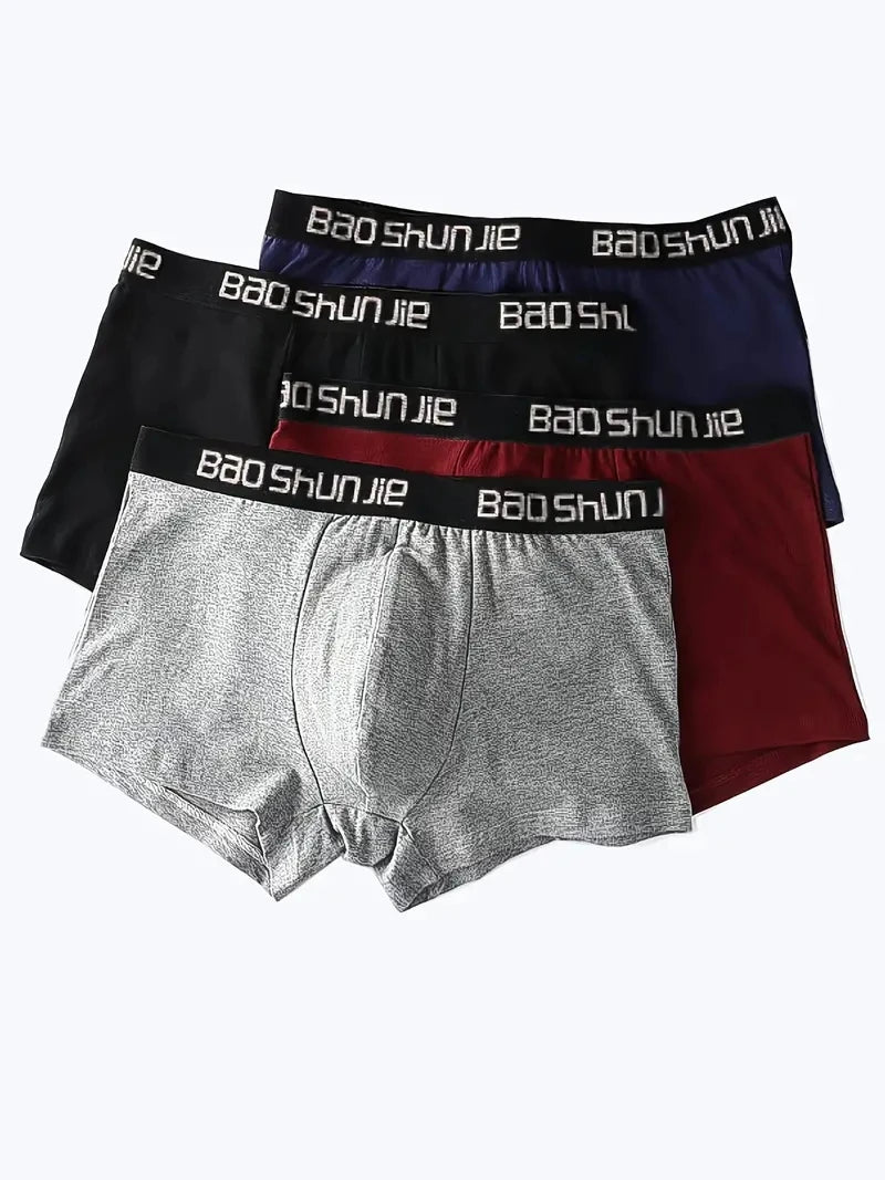 4-Pack Men’s Cotton Underwear: Soft, Breathable, and Comfortable for All-Day Wear