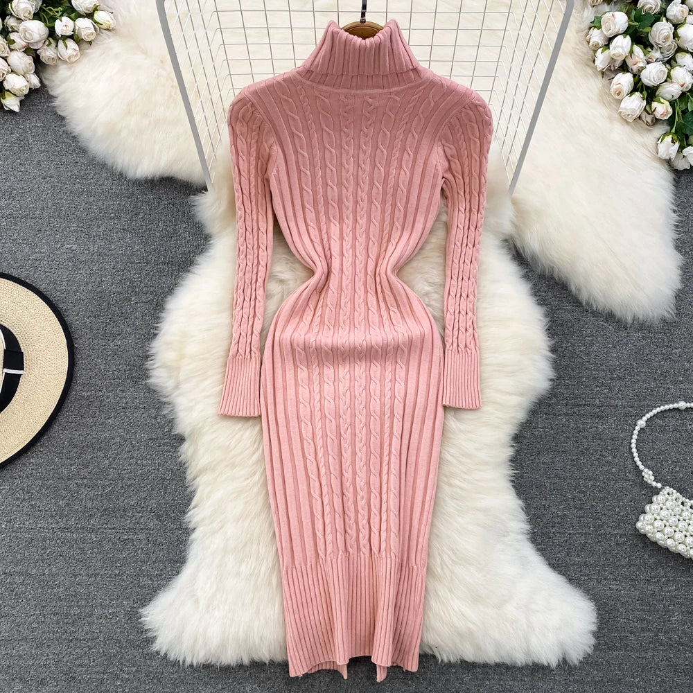 Elevate Your Style: Sexy Long Sleeve Turtleneck Dress for All Occasions