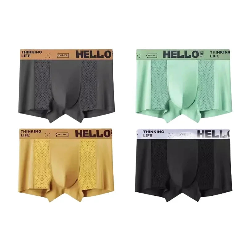 3 PCS Men's Ice Silk Breathable Panties: Cool, Sexy Boxers