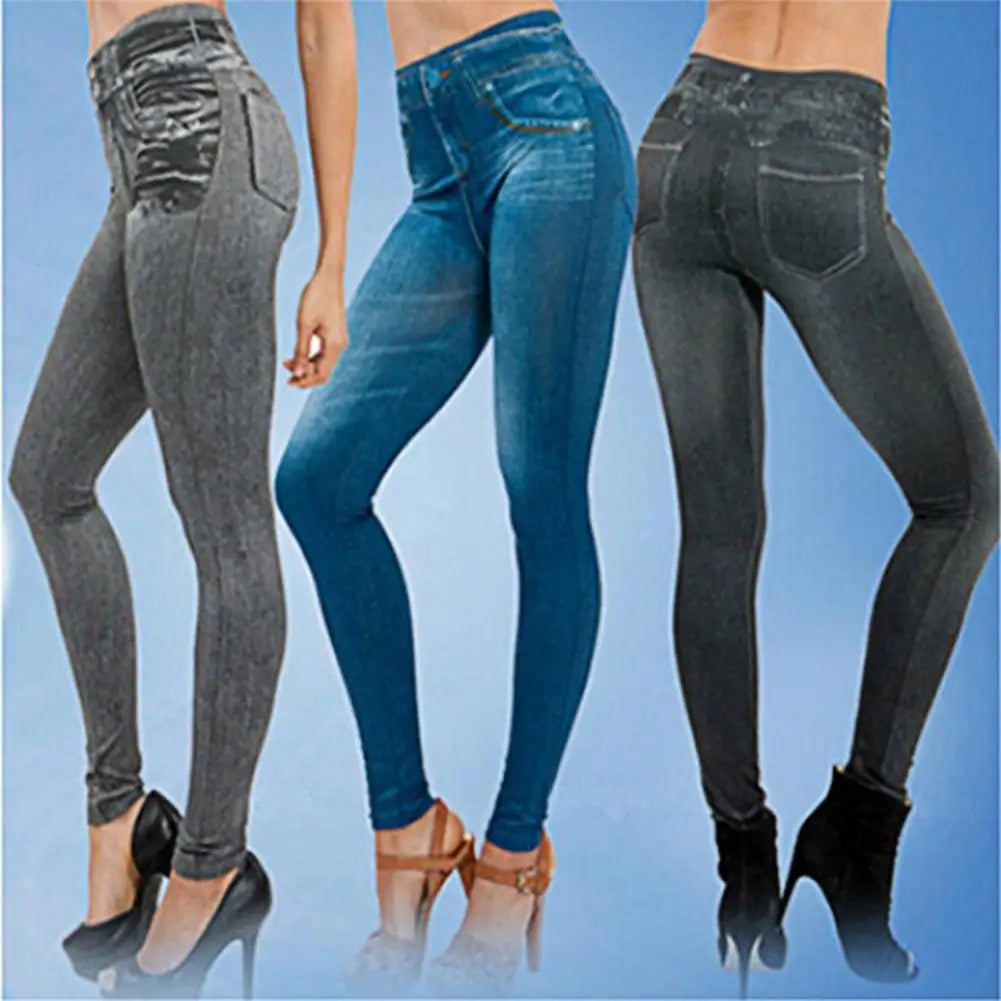 Stretchy, Skin-Friendly, Soft High Waist Jeans with Multiple Pockets